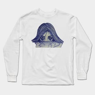 Scary girl face Long Sleeve T-Shirt